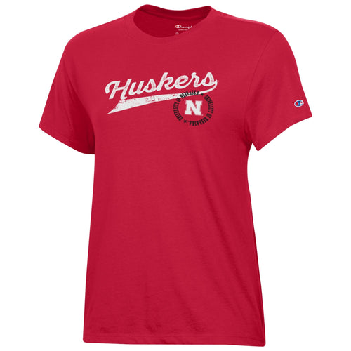 Women's Nebraska Huskers Cap T-Shirt - SCARLET