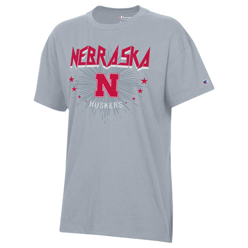 Women's Nebraska Huskers Champion Core Oversized T-Shirt - SILVER