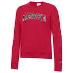 Women's Nebraska Huskers Glittler Embroidery Powerblend Sweatshirt - SCARLET