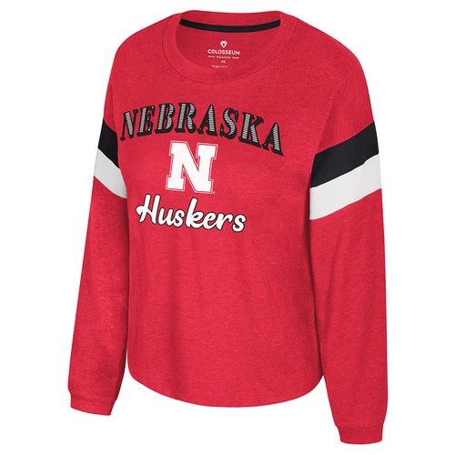 Women's Nebraska Huskers La Plouc Colorblock Longsleeve - NEBRASKA