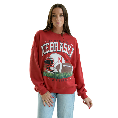 Women's Nebraska Huskers Malone Oversized Sweatshirt - RED