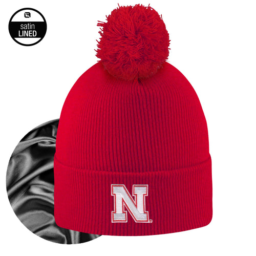 Women's Nebraska Huskers Monroe Pom Beanie - RED