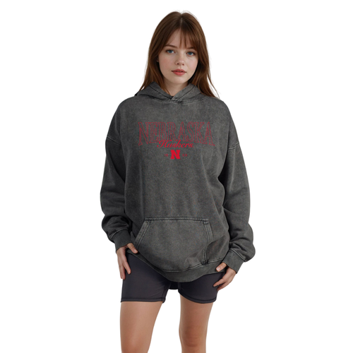 Women's Nebraska Huskers Newport Hoodie - SMOKE-NE