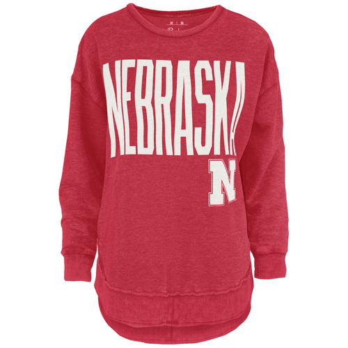 Women's Nebraska Huskers Peterson Poncho Fleece Sweatshirt - RED