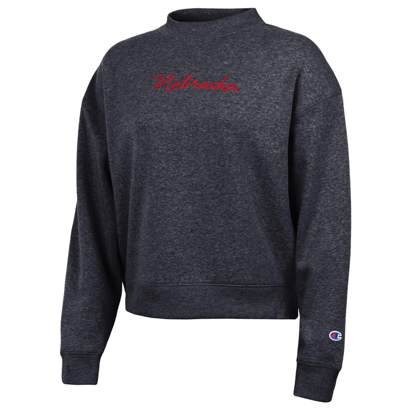Women's Nebraska Huskers Script Triumph Sweatshirt - BLACK