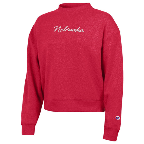 Women's Nebraska Huskers Script Triumph Sweatshirt - SCARLET