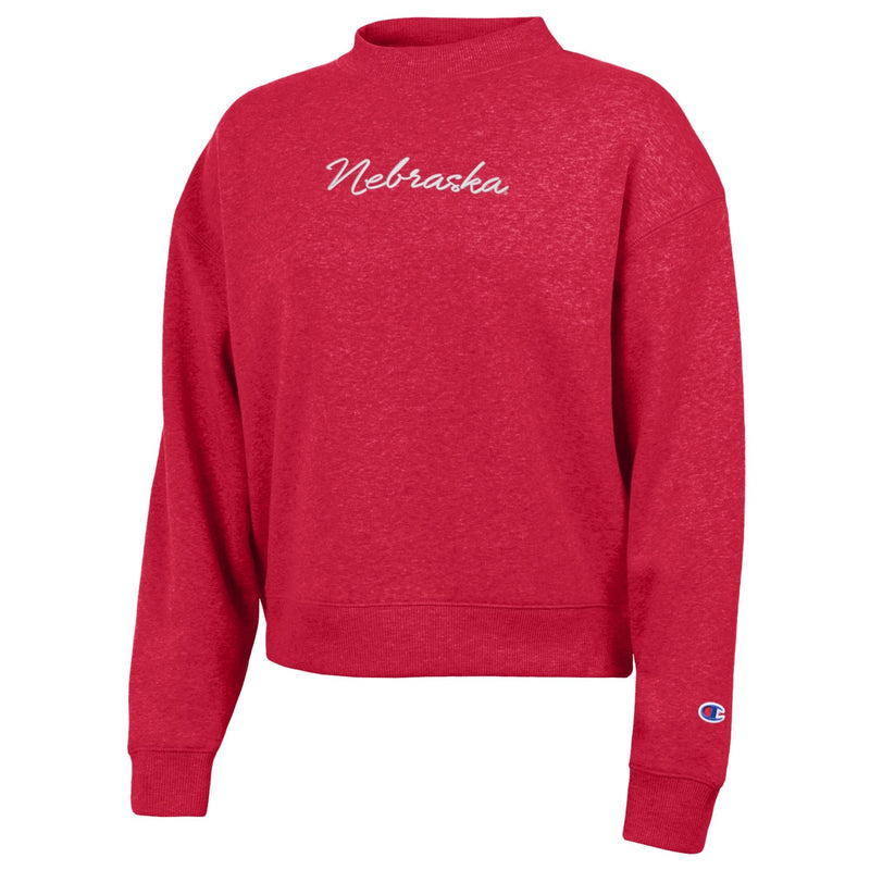 Women's Nebraska Huskers Script Triumph Sweatshirt - SCARLET