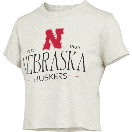 Women's Nebraska Huskers Silverton Danni Crop T-Shirt - OAT-NEBR