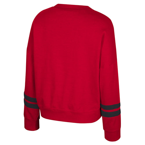 Women's Nebraska Huskers Splashy Crew Fleece - NEBRASKA