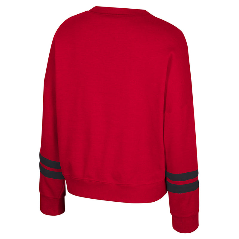 Women's Nebraska Huskers Splashy Crew Fleece - NEBRASKA