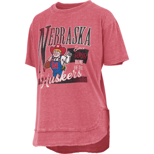 Women's Nebraska Huskers Stephen Poncho T-Shirt - RED