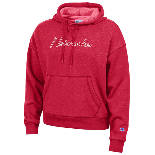 Women's Nebraska Huskers Straight Line Triumph Hoodie - SCARLET