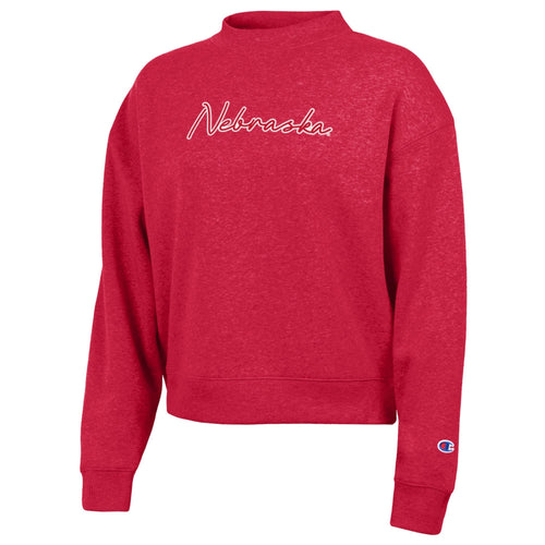 Women's Nebraska Huskers Straight Line Triumph Sweatshirt - SCARLET