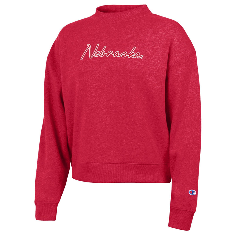 Women's Nebraska Huskers Straight Line Triumph Sweatshirt - SCARLET
