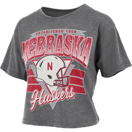 Women's Nebraska Huskers Trilogy Vintage Waistlength T-Shirt - BLACK