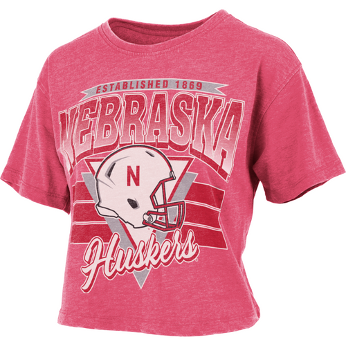 Women's Nebraska Huskers Trilogy Vintage Waistlength T-Shirt - RED