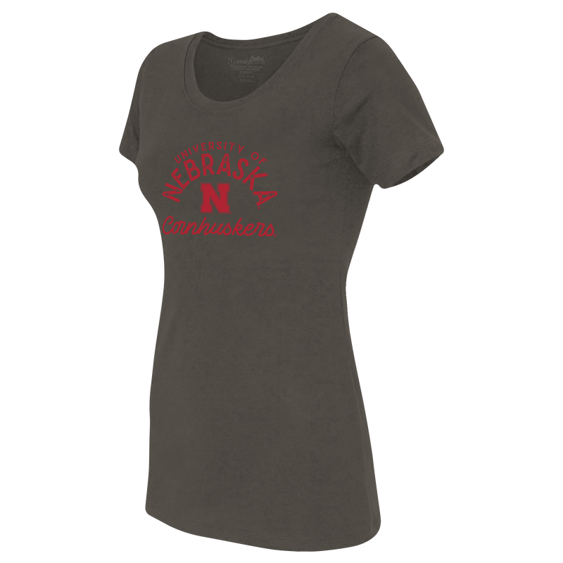 Women's Nebraska Huskers Vintage Script T-Shirt - WRMGREY