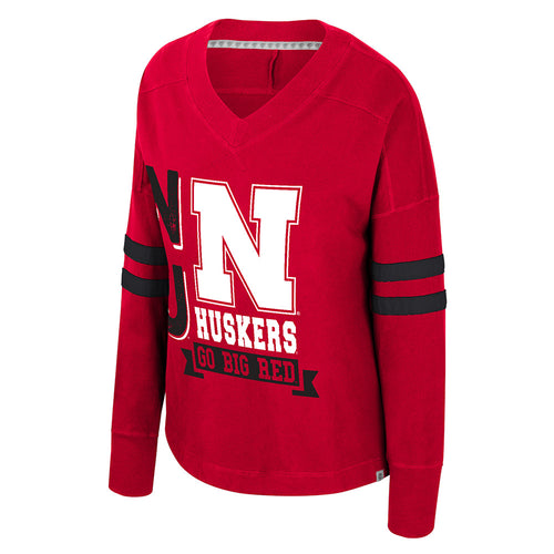 Women's Nebraska Huskers Violet Oversized Knit Longsleeve - NEBRASKA