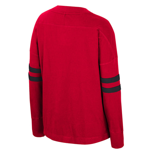 Women's Nebraska Huskers Violet Oversized Knit Longsleeve - NEBRASKA