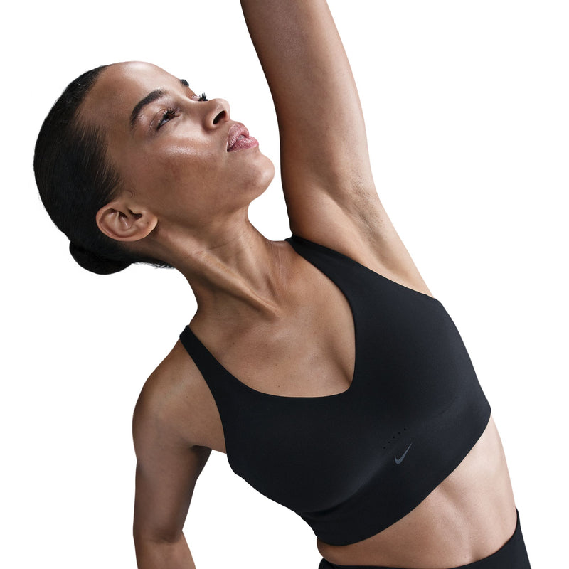 Women's Nike Alate Medium Support Longline Sports Bra - 010 - BLACK