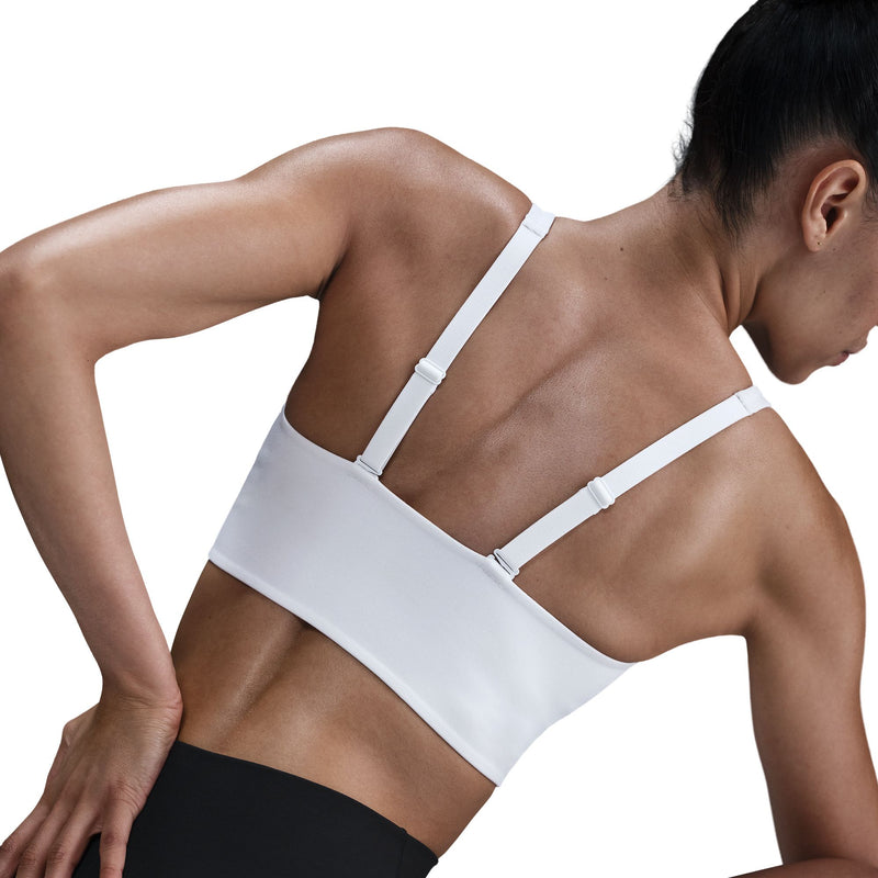 Women's Nike Alate Medium Support Longline Sports Bra - 100 - WHITE/BLACK