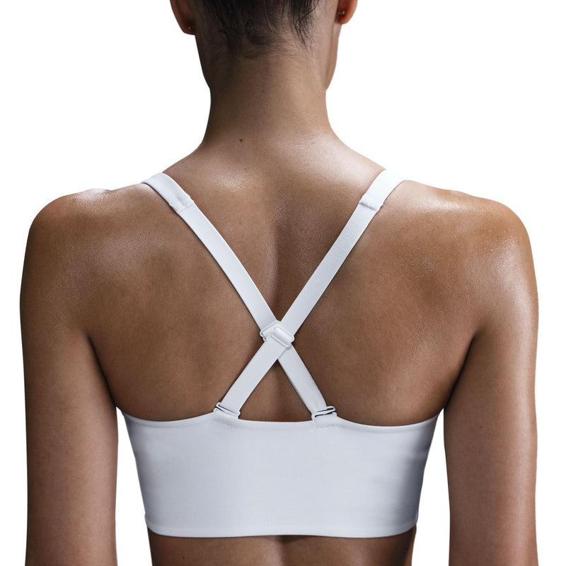 Women's Nike Alate Medium Support Longline Sports Bra - 100 - WHITE/BLACK