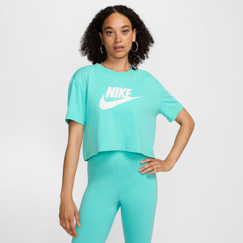 Women's Nike Icon Futura Crop T-Shirt - 304GREEN
