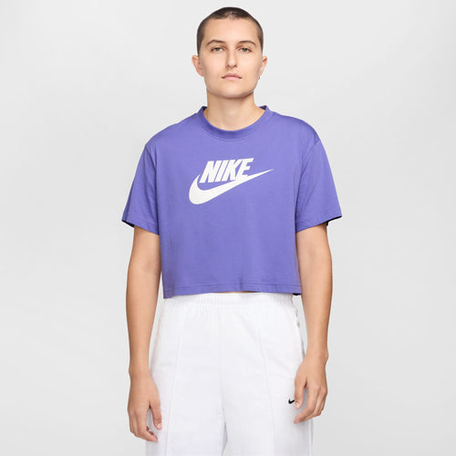 Women's Nike Icon Futura Crop T-Shirt - 527 - DUSTY AMETHYST
