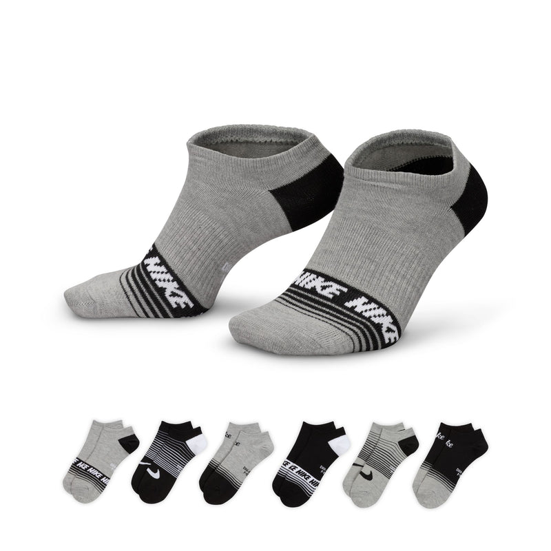Women's Nike Lightweight No-Show 6-Pack Socks - 900 GREY