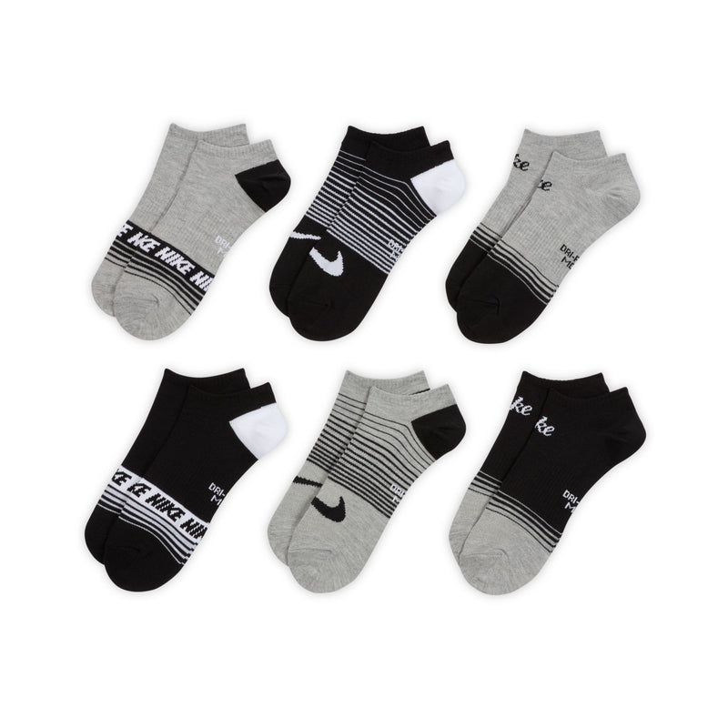 Women's Nike Lightweight No-Show 6-Pack Socks - 900 GREY