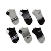 Women's Nike Lightweight No-Show 6-Pack Socks - 900 GREY