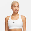 Women's Nike Medium Support Swoosh Bra - 100 - WHITE/BLACK