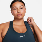 Women's Nike Medium Support Swoosh Bra - 328 - DEEP JUNGLE