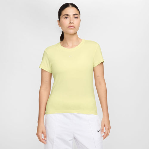 Women's Nike NSW Chill Knit T-Shirt - 744 - ALABASTER YELLOW