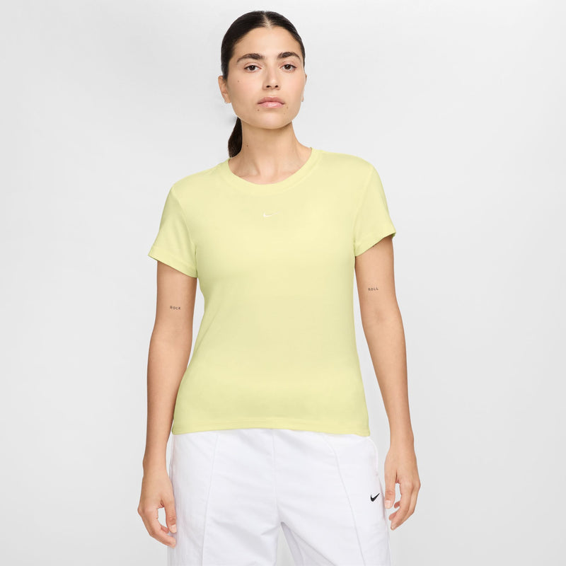 Women's Nike NSW Chill Knit T-Shirt - 744 - ALABASTER YELLOW