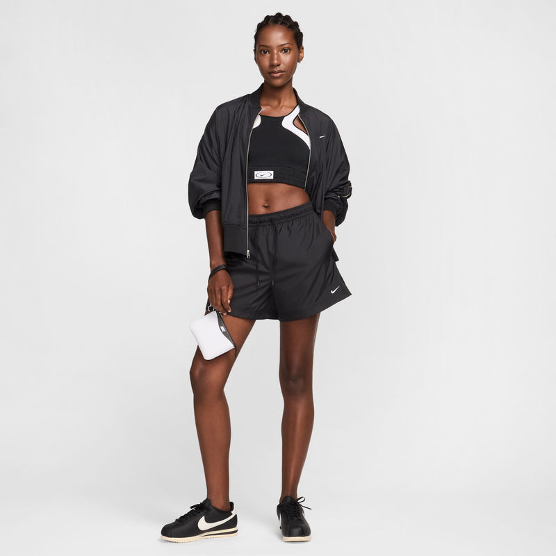 Women's Nike NSW Classic Woven Mid-Rise Short - 010 - BLACK