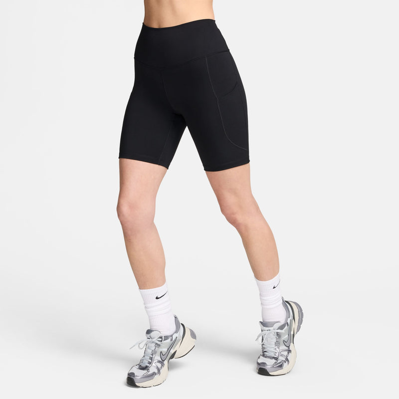 Women's Nike One High-Waisted 8" Biker Shorts - 010 - BLACK