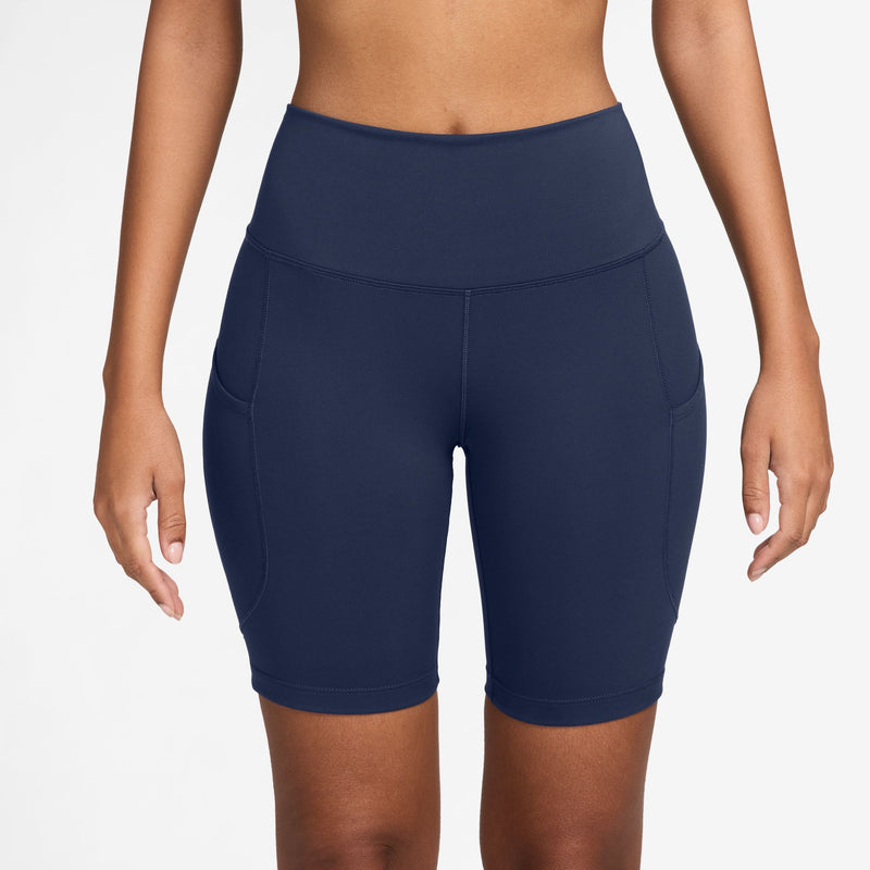 Women's Nike One High-Waisted 8" Biker Shorts - 410 - MIDNIGHT