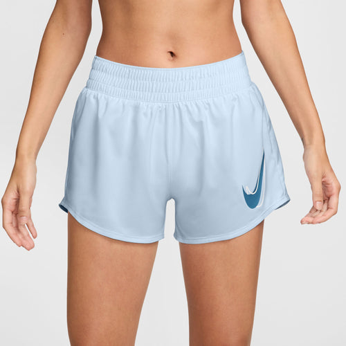 Women's Nike One Mid-Rise Swoosh Short - 423BLUET