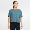 Women's Nike One Relaxed Crop T-Shirt - 006 - SMOKEY BLUE