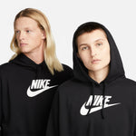 Women's Nike Oversized Crop Club Fleece Graphic Hoodie - 010 - BLACK