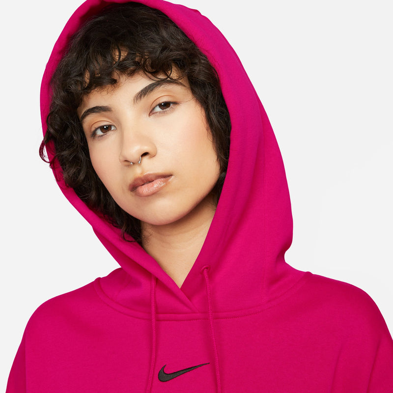 Women's Nike Phoenix Over-Oversized Fleece Hoodie - 615 - FIREBERRY PINK