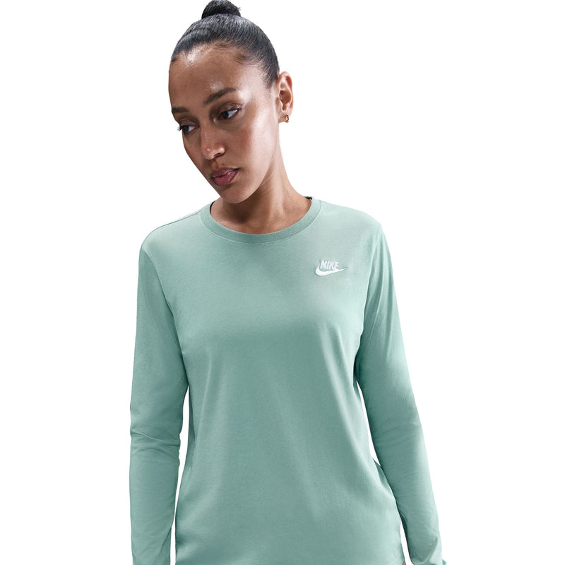 Women's Nike Sportswear Club Longsleeve T-Shirt - 017 - CANNON BLUE