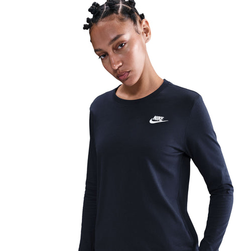 Women's Nike Sportswear Club Longsleeve T-Shirt - 451 - OBSIDIAN