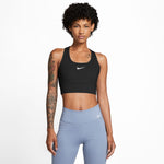 Women's Nike Swoosh Longline Sports Bra - 010 - BLACK