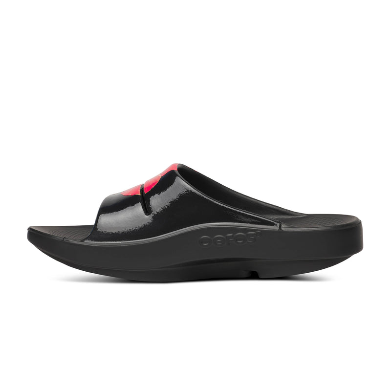 Women's OOFOS Ooahh Luxe Limited Slide Sandals - HIBISCUS