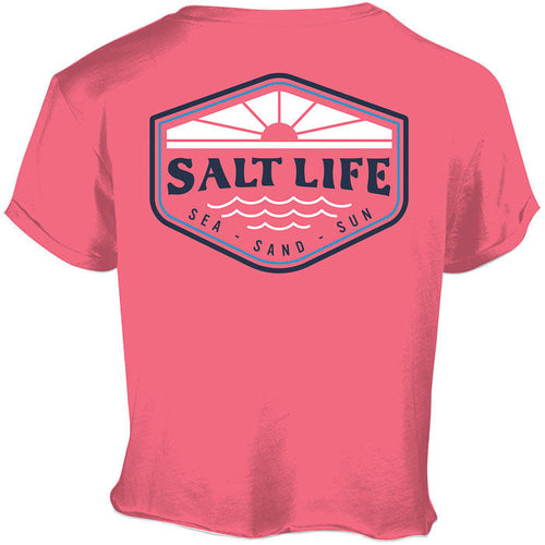 Women's SaltLife On The Horizon Crop T-Shirt - PINKPUNC