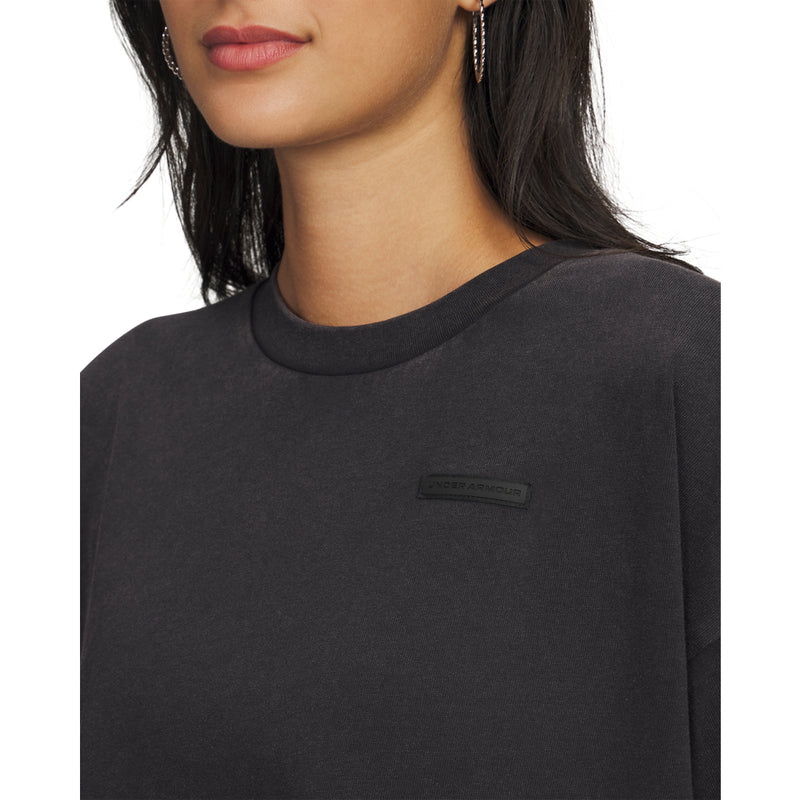 Women's Under Armour Boxy Wash Heavyweight T-Shirt - 001 - BLACK
