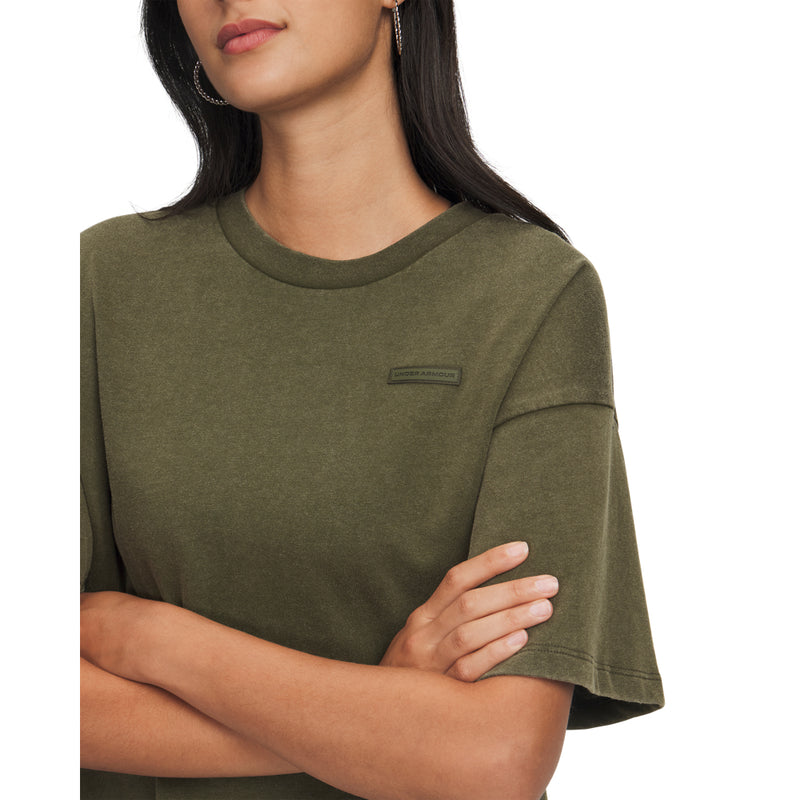 Women's Under Armour Boxy Wash Heavyweight T-Shirt - 308 - EXPEDITION GREEN