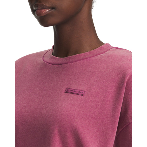 Women's Under Armour Boxy Wash Heavyweight T-Shirt - 659 - FUCHSIA PINK
